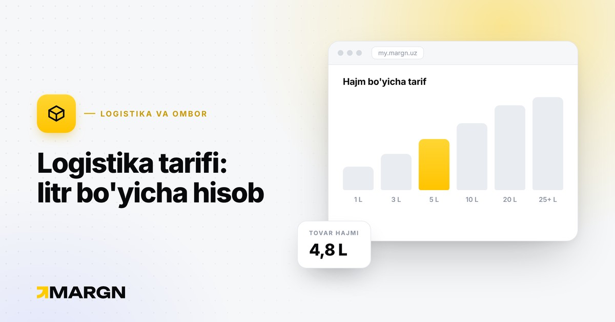 Uzum logistika tarifi 2026: litr bo'yicha qanday hisoblanadi
