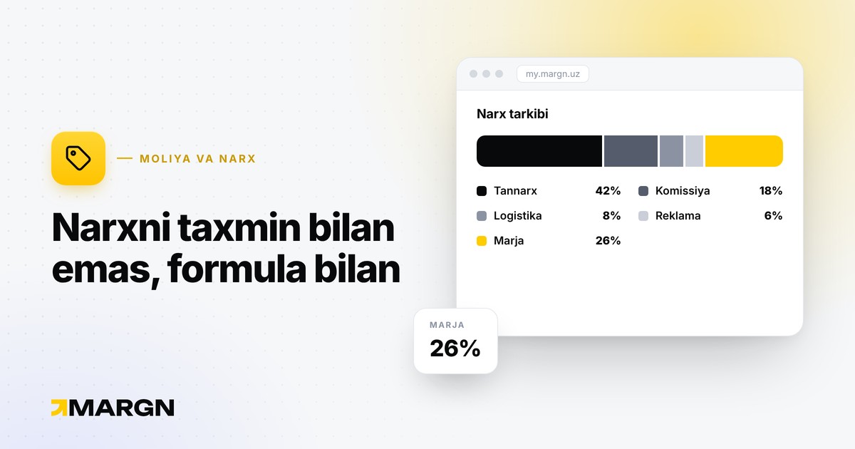 Uzumda narxni qanday belgilash kerak: formula va misol