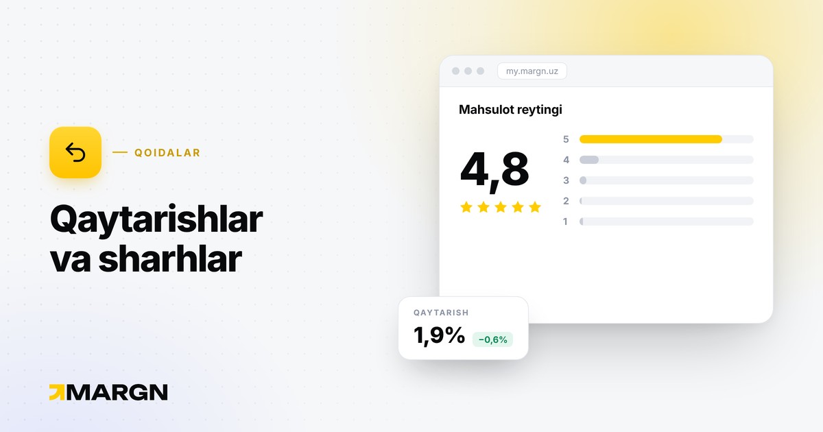 Uzumda qaytarishlar va sharhlar: sotuvchi nimalarni bilishi kerak
