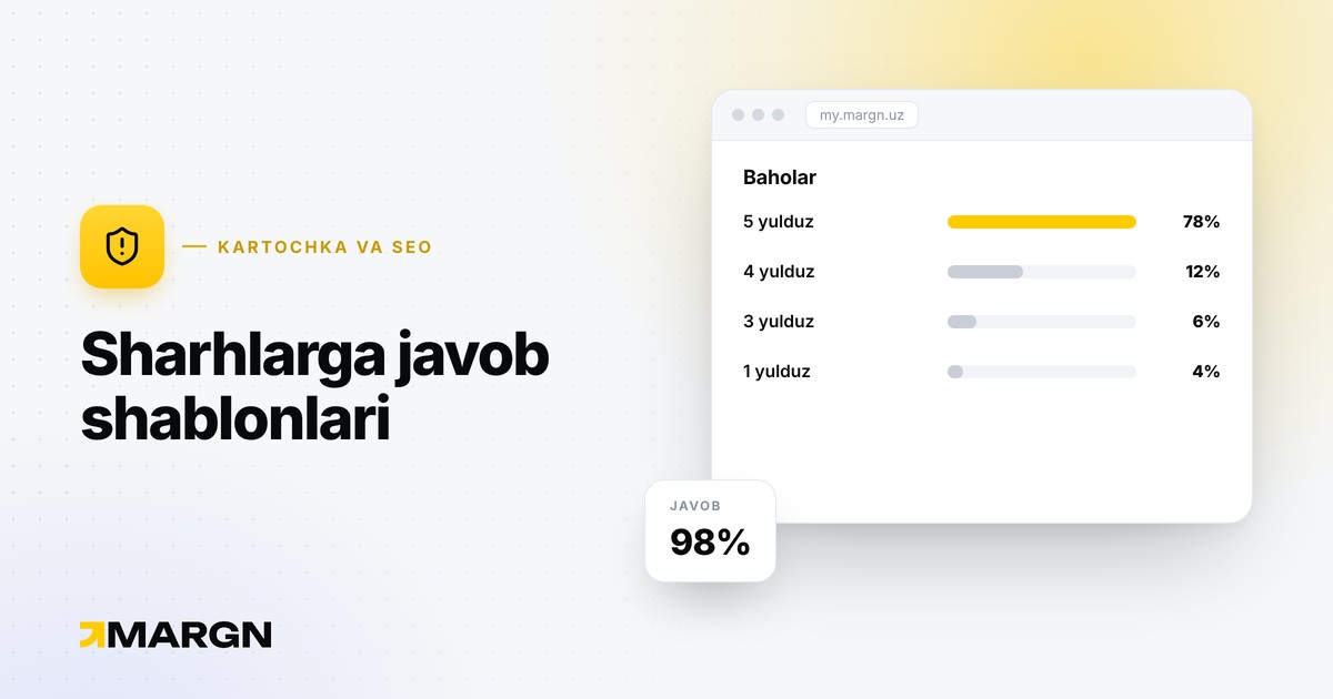 Uzumda sharhlarga javob yozish: 5, 3 va 1 yulduzli sharh uchun shablonlar